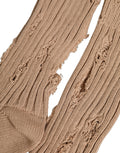 Dolce & Gabbana Beige Cotton Distressed Mid Calf Accessory Socks