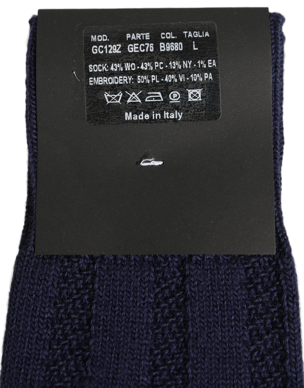 Dolce & Gabbana Navy Blue Wool Crest Logo Knee High Accessory Socks