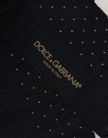 Dolce & Gabbana Men Black Cotton Polka Dot Over The Calf Socks