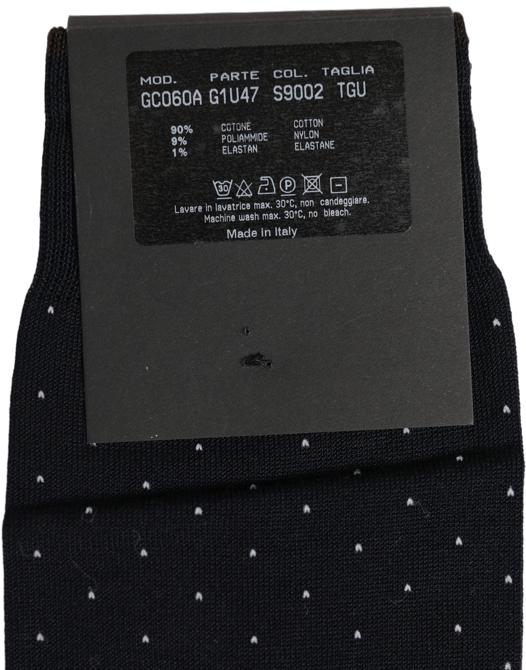 Dolce & Gabbana Men Black Cotton Polka Dot Over The Calf Socks