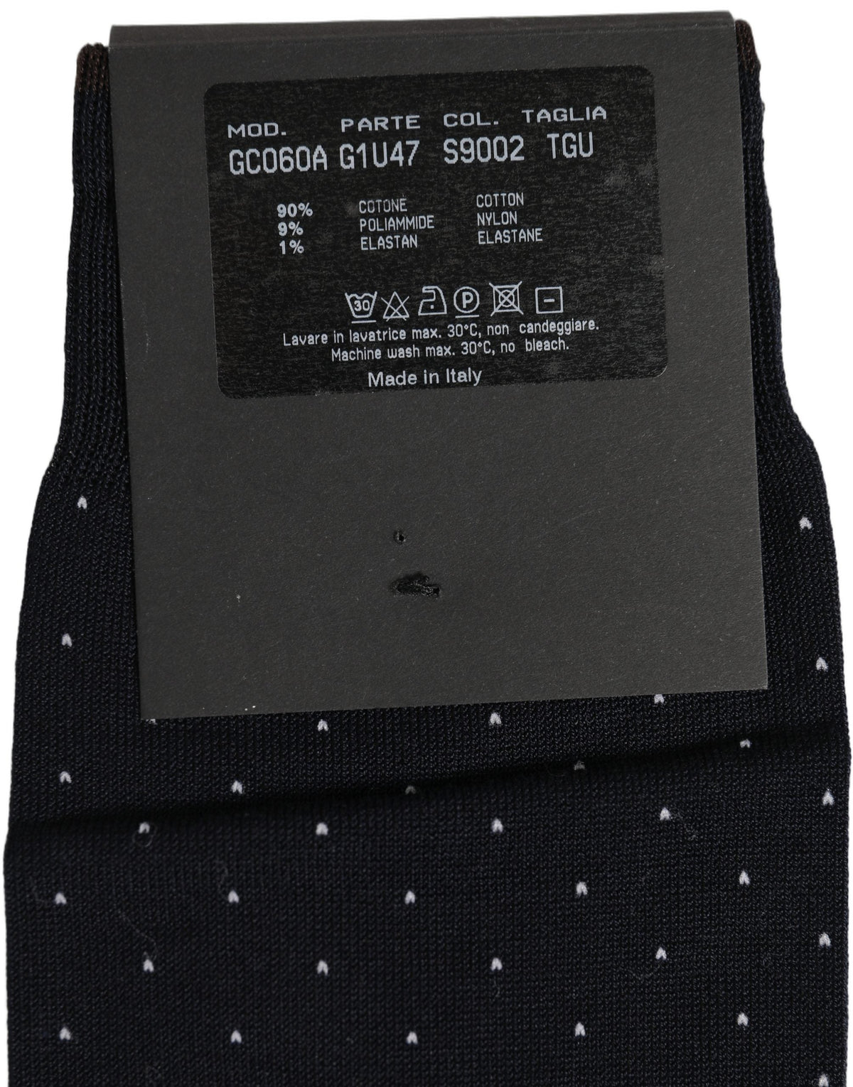 Dolce & Gabbana Men Black Cotton Polka Dot Over The Calf Socks