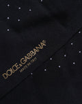 Dolce & Gabbana Men Black Cotton Polka Dot Mid Calf Accessory Socks