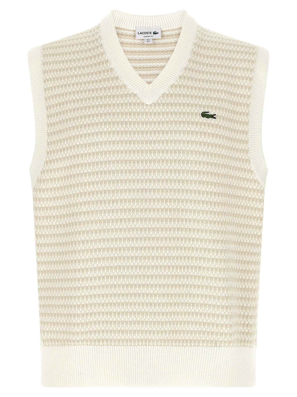 Lacoste Beige Cotton Sleeveles Sweater