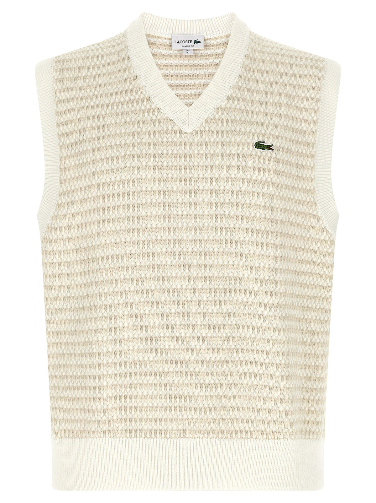 Lacoste Beige Cotton Sleeveles Sweater