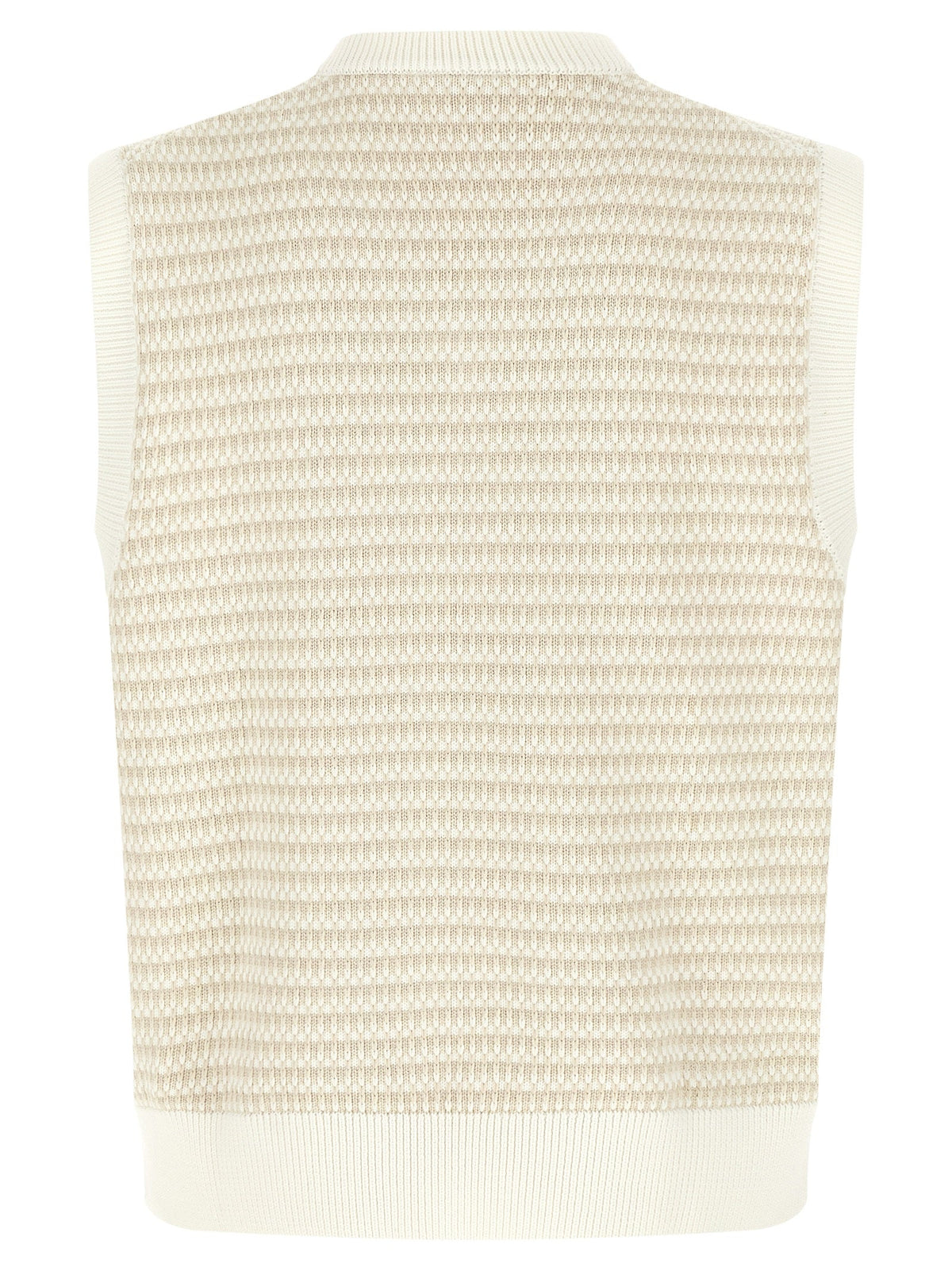 Lacoste Beige Cotton Sleeveles Sweater