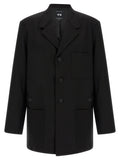 Y-3 Black Wool Full-Length Jacket