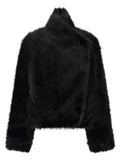 B&B COUTURE Black Polyester Full-Length Jacket