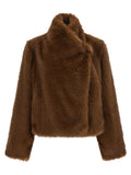 B&B COUTURE Brown Polyester Coat