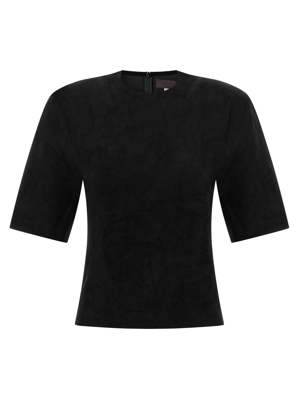 STOULS Black Lamb Leather T-Shirt
