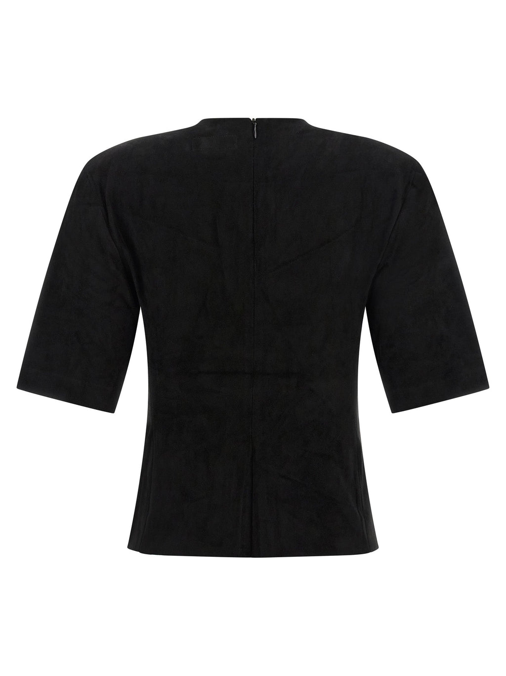 STOULS Black Lamb Leather T-Shirt