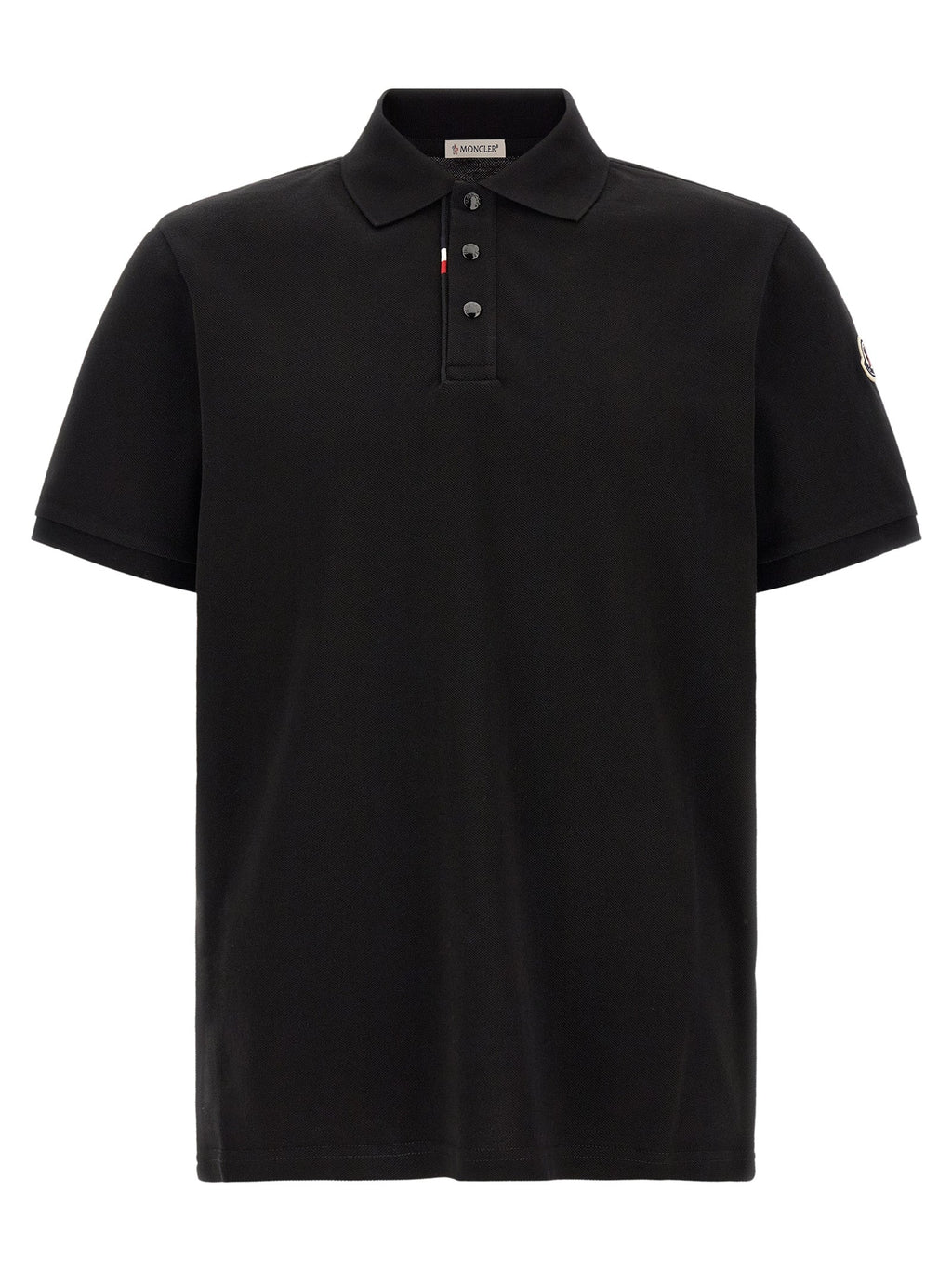 Moncler Black Cotton Polo Shirt