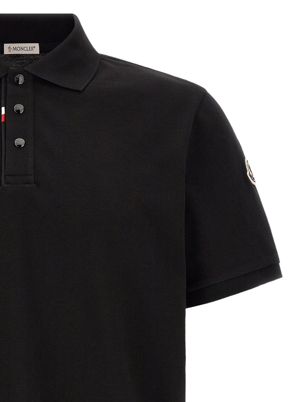 Moncler Black Cotton Polo Shirt