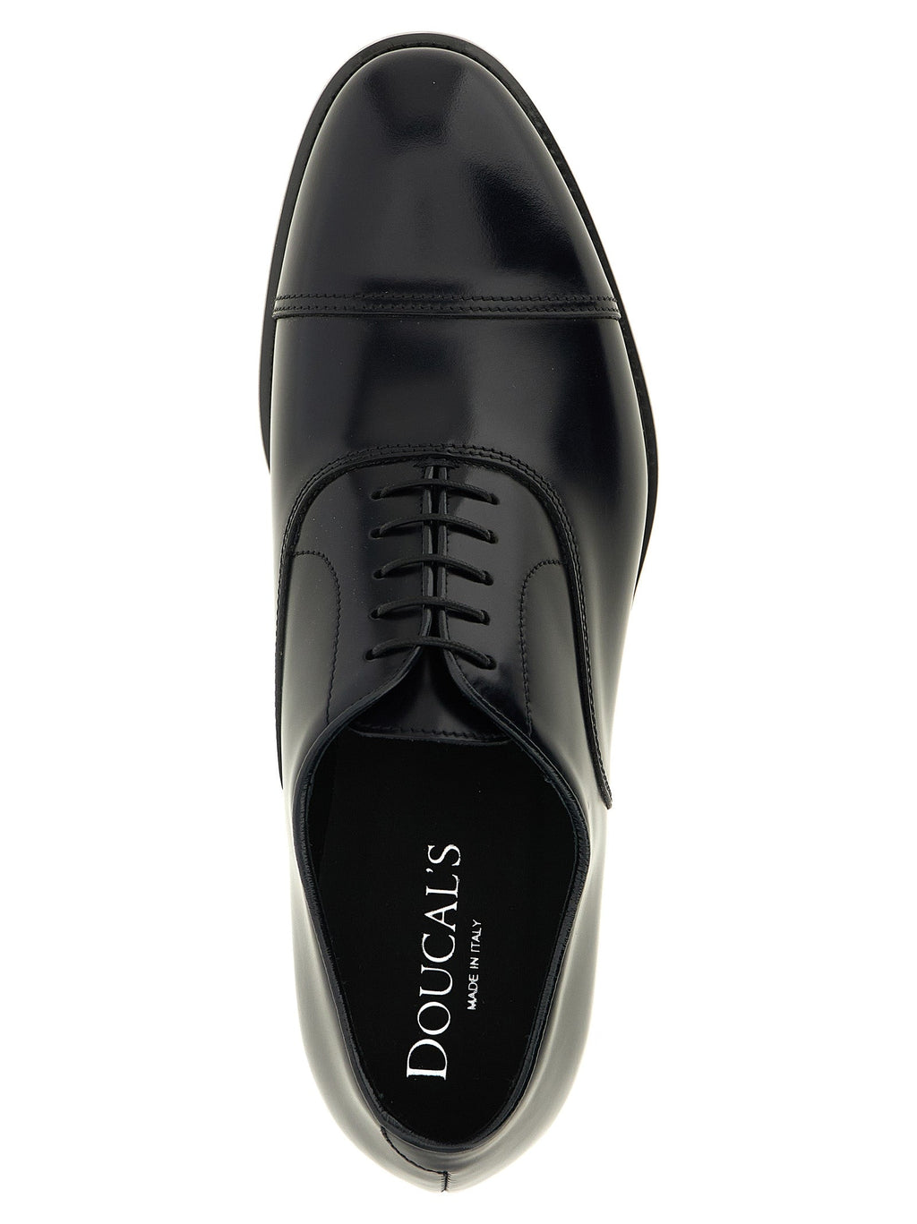 Doucal's Black Lamb Leather Oxfords And Derbies