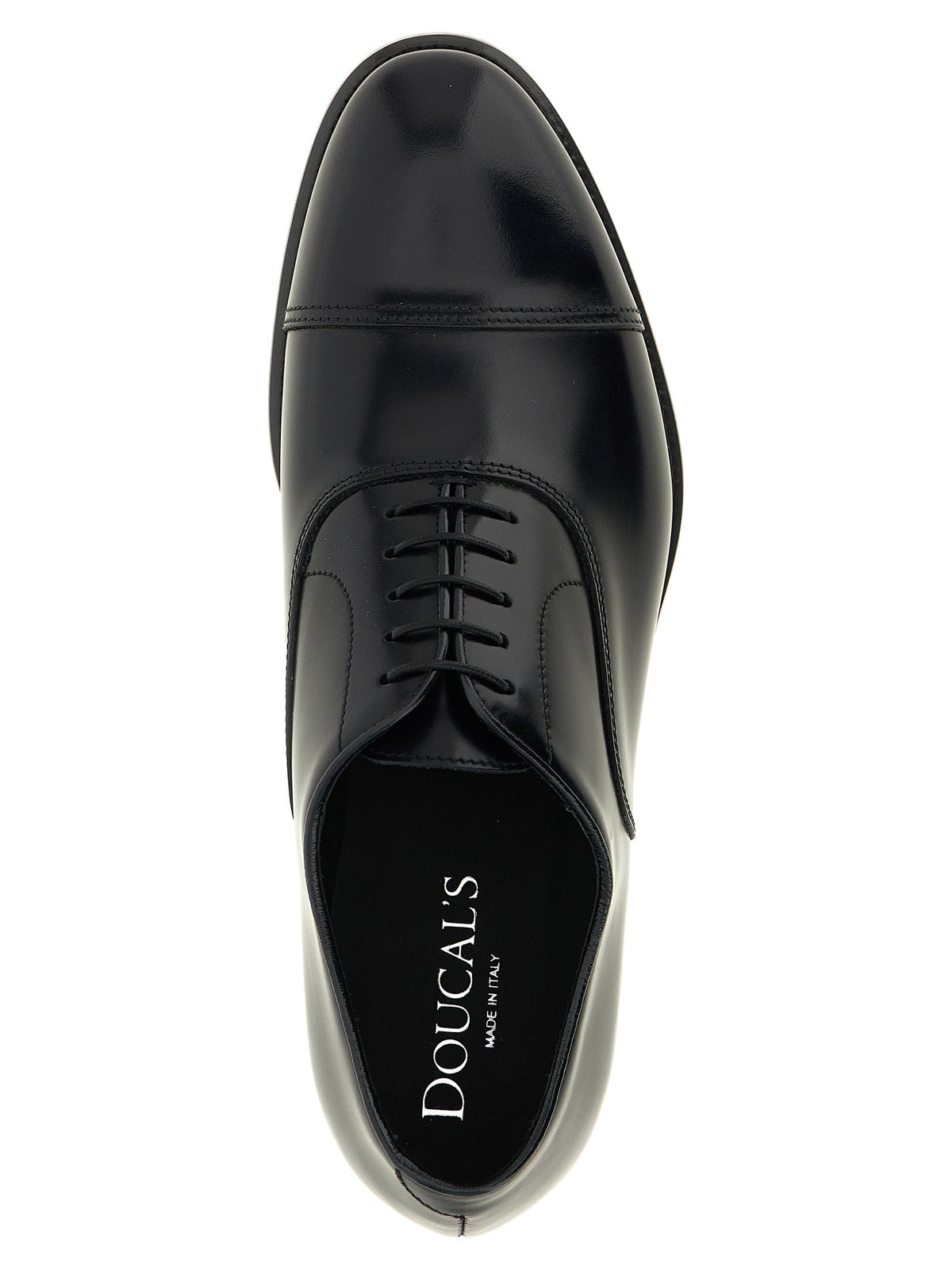 Doucal's Black Lamb Leather Oxfords And Derbies