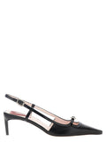 Roger Vivier Black Calfskin Mid Heel Pumps