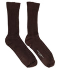 Dolce & Gabbana Dark Brown Wool DG Logo Mid Calf Accessory Socks