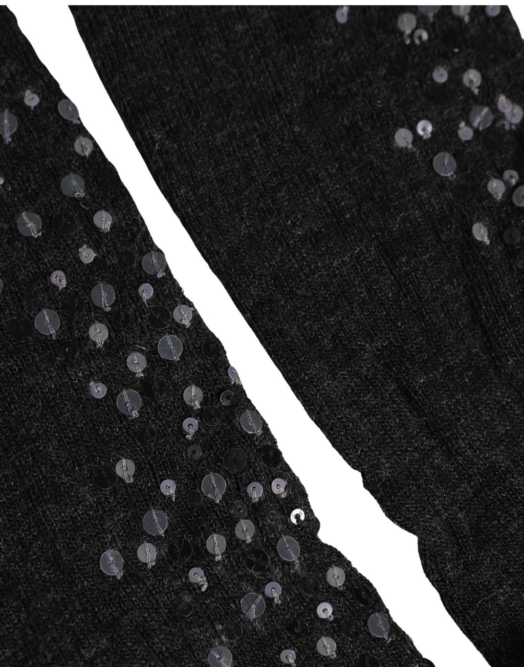 Dolce & Gabbana Dark Gray Sequined Wool Knee High Accessory Socks