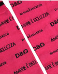Dolce & Gabbana Pink Cotton Logo Print Mid Calf Accessory Socks