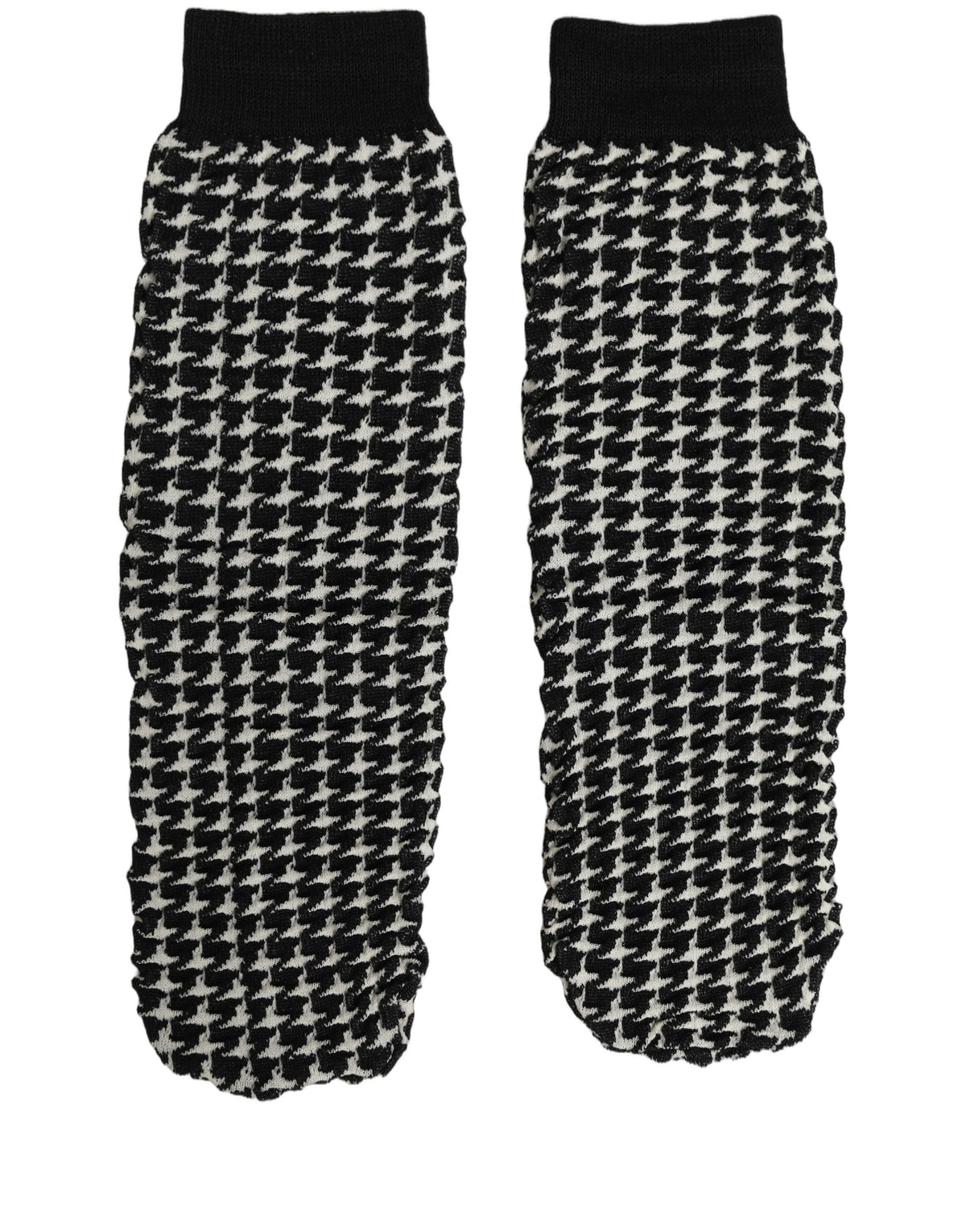 Dolce & Gabbana Black White Houndstooth Ankle Length Socks