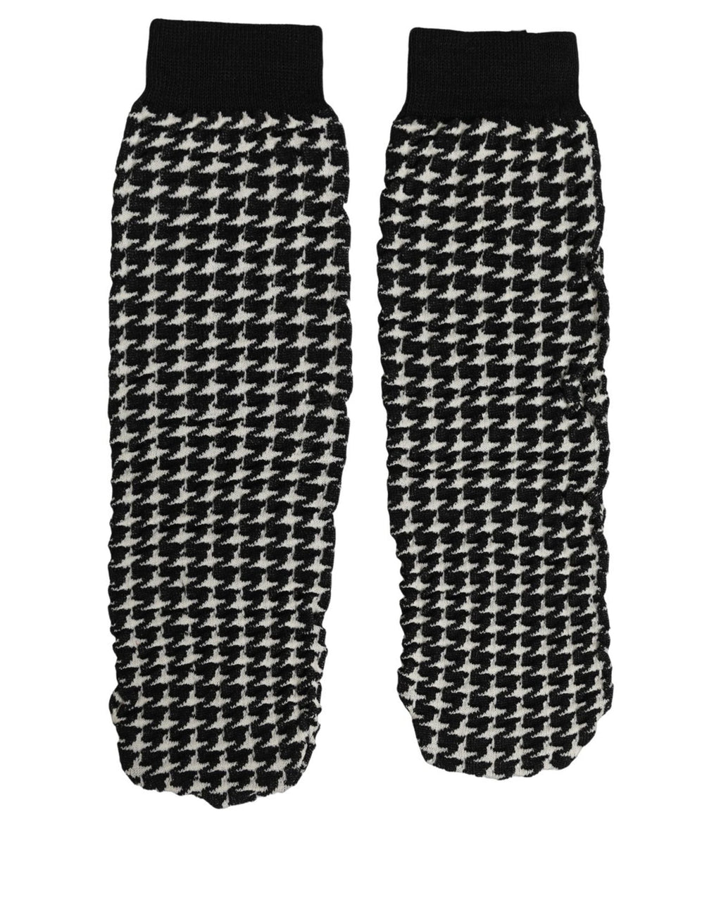 Dolce & Gabbana Black White Houndstooth Ankle Length Socks