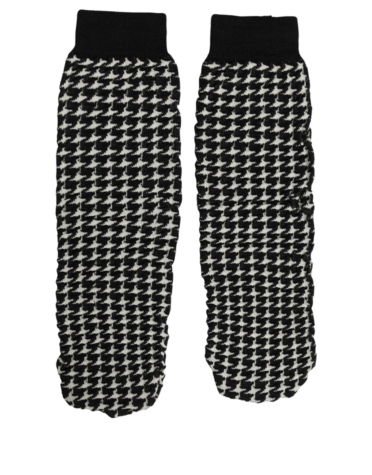 Dolce & Gabbana Black White Houndstooth Ankle Length Socks