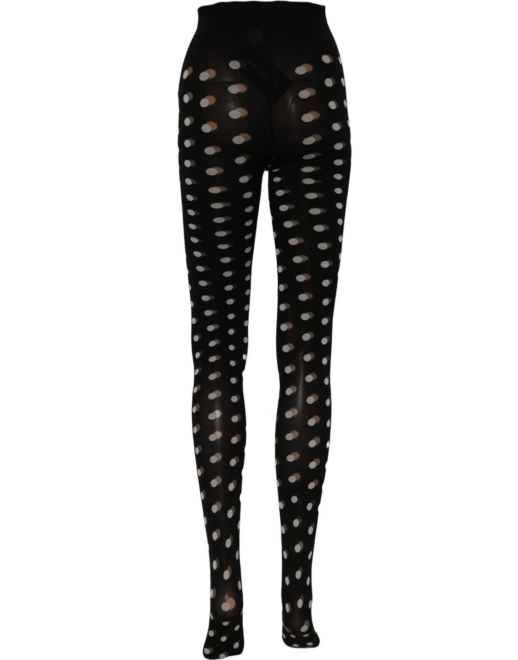 Dolce & Gabbana Black Polka Dot Fishnet Pantyhose Stockings Socks
