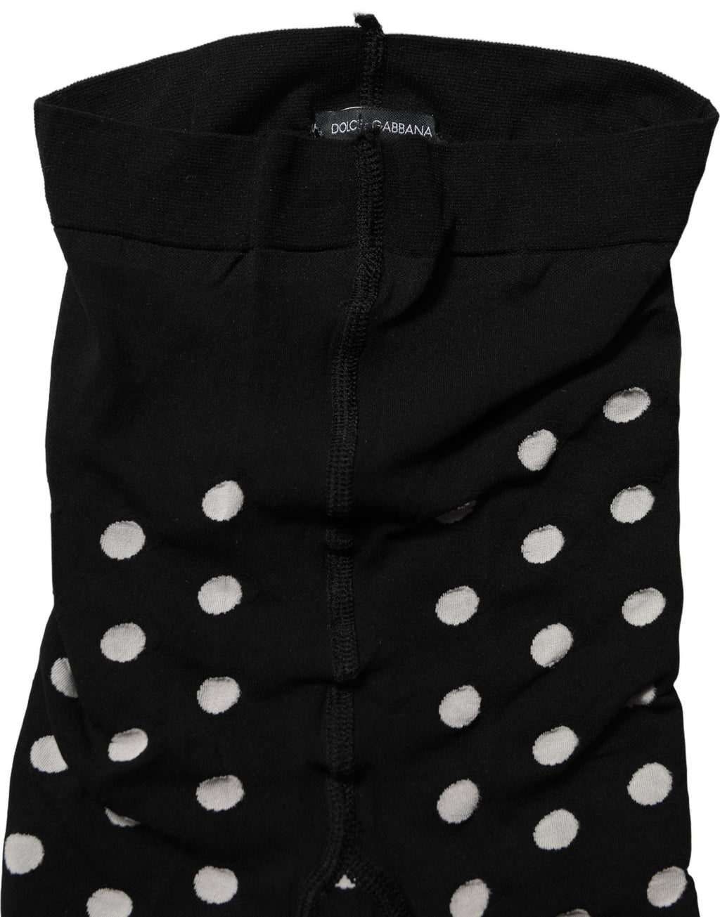 Dolce & Gabbana Black Polka Dot Fishnet Pantyhose Stockings Socks