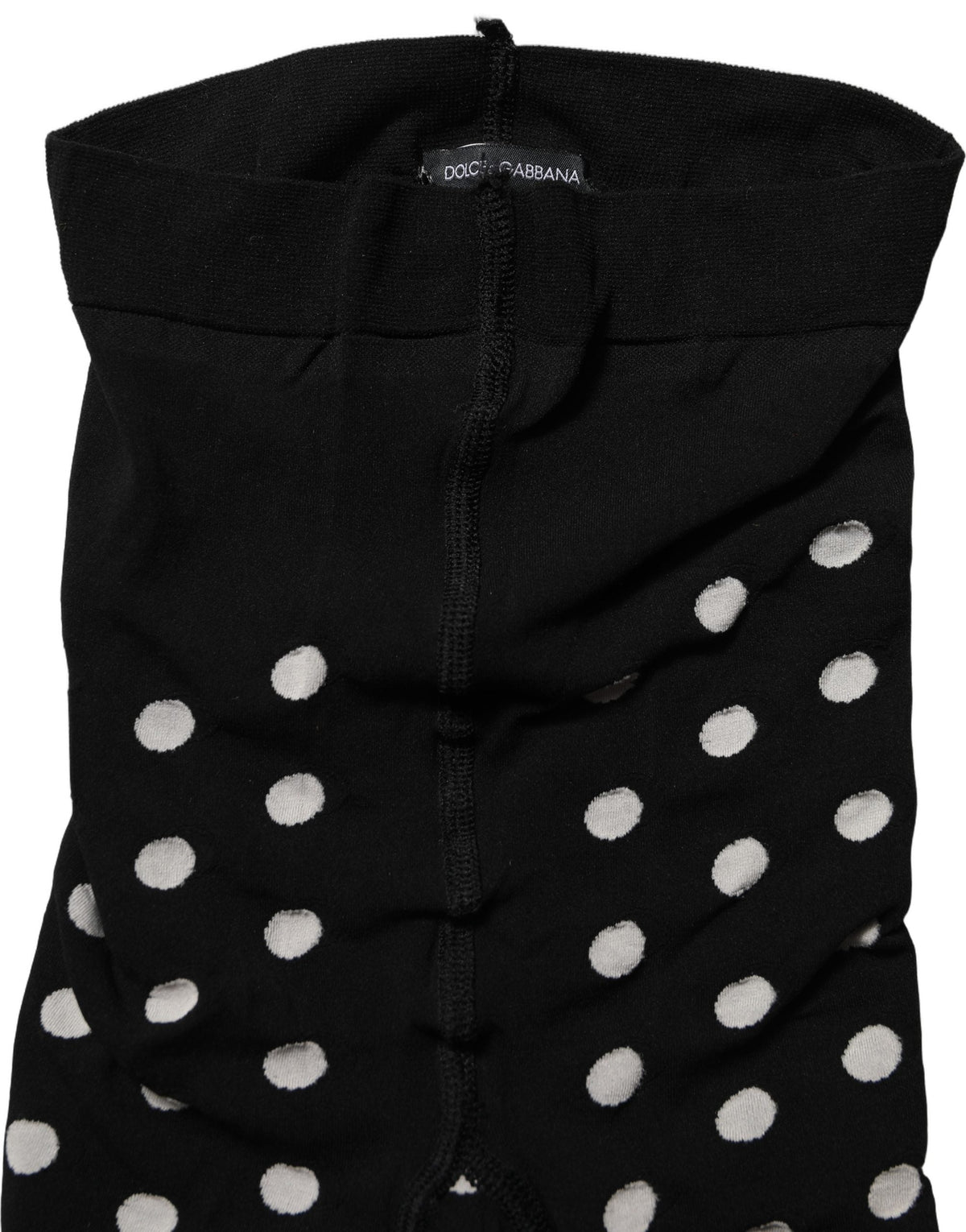 Dolce & Gabbana Black Polka Dot Fishnet Pantyhose Stockings Socks