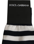 Dolce & Gabbana Black White Stripes Cotton Mid Calf Accessory Socks