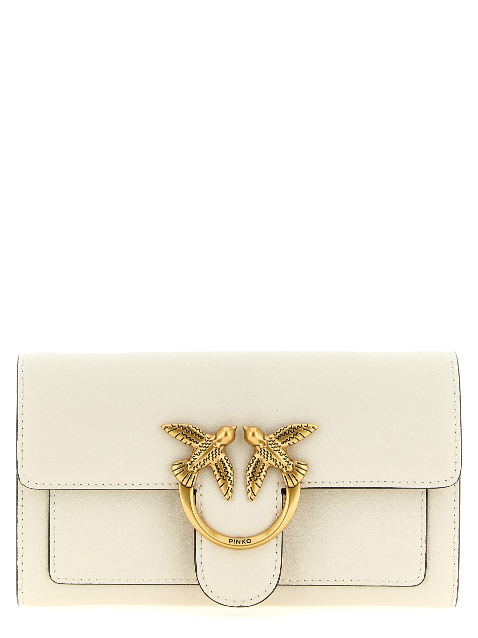 PINKO White Calfskin Cardholder