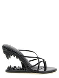 GCDS Black Polyethylene Stiletto Heel Sandals