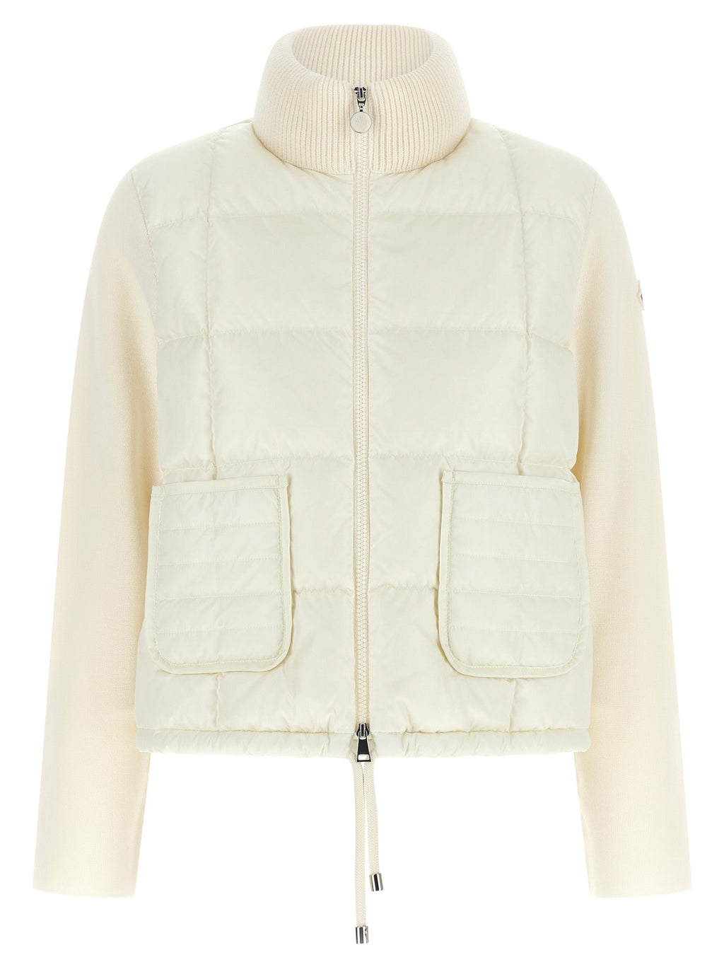 Moncler White Virgin Wool Full-Length Jacket