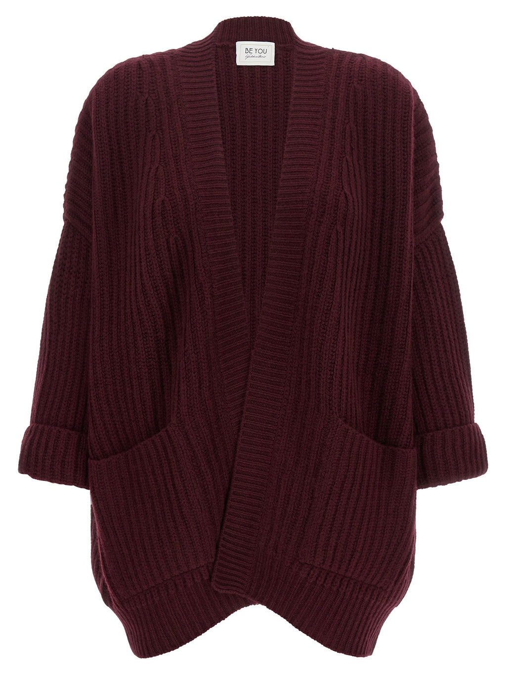 BE YOU Bordeaux Cashmere Cardigan