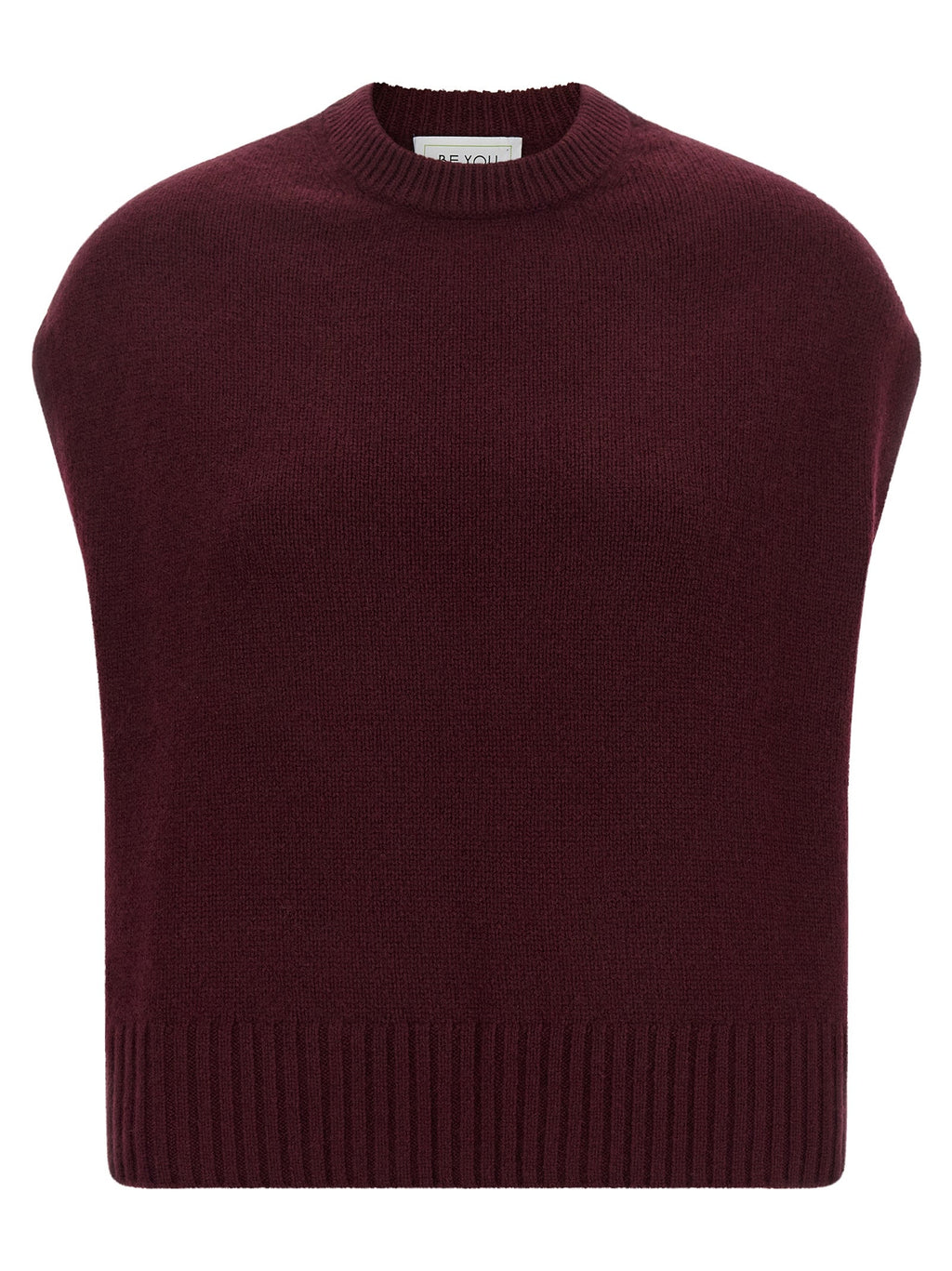BE YOU Bordeaux Cashmere Sleeveless Jacket