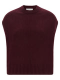 BE YOU Bordeaux Cashmere Sleeveless Jacket