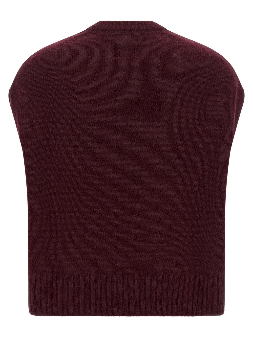 BE YOU Bordeaux Cashmere Sleeveless Jacket