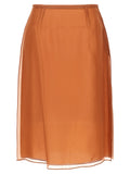 Prada Brown Silk Midi Skirt