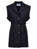 Prada Blue Virgin Wool Sleeveless Jacket