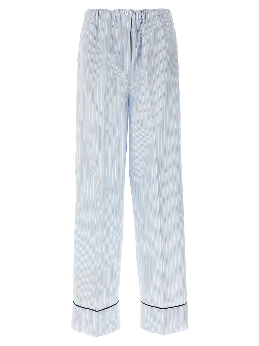 Prada Blue Cotton Casual Pants