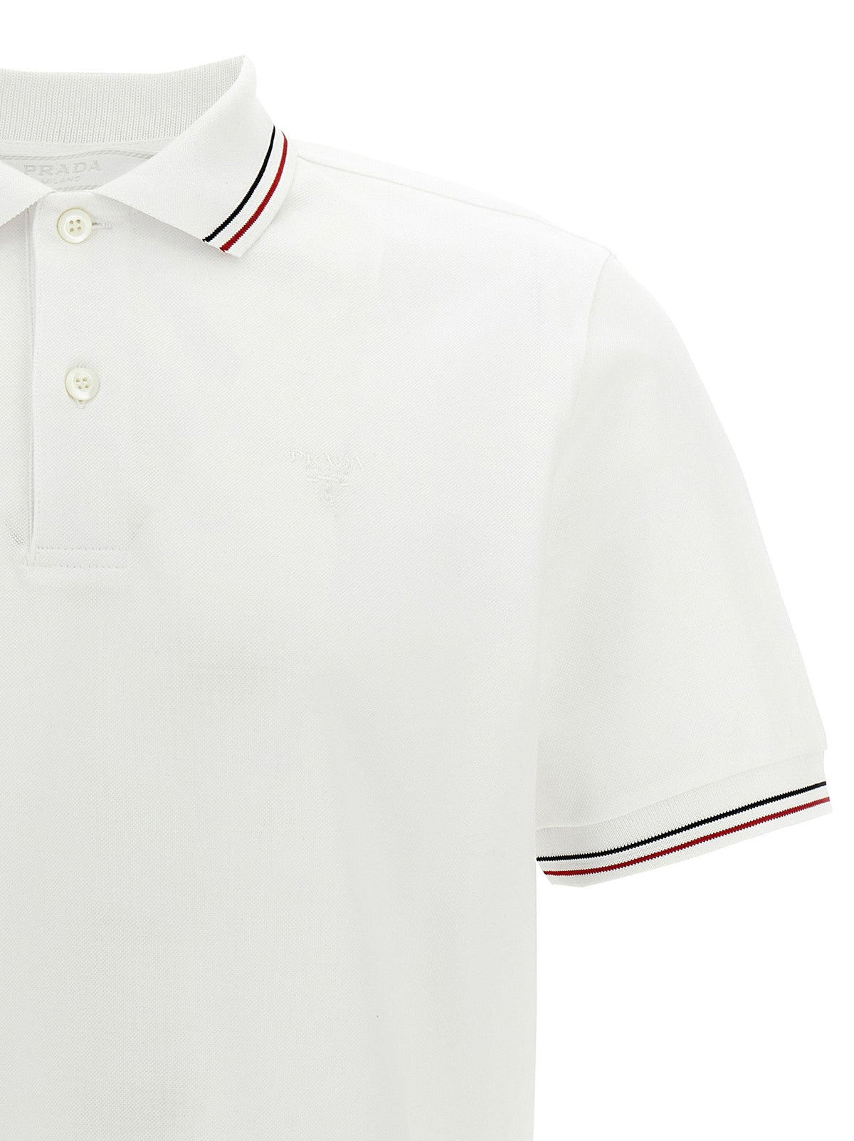 Prada White Cotton Polo Shirt