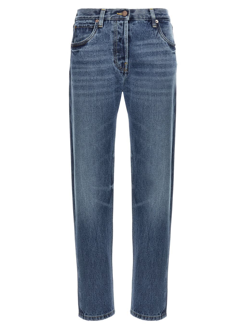 Prada Blue Cotton Straight-Leg Jeans