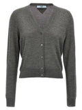 Prada Gray Virgin Wool Cardigan