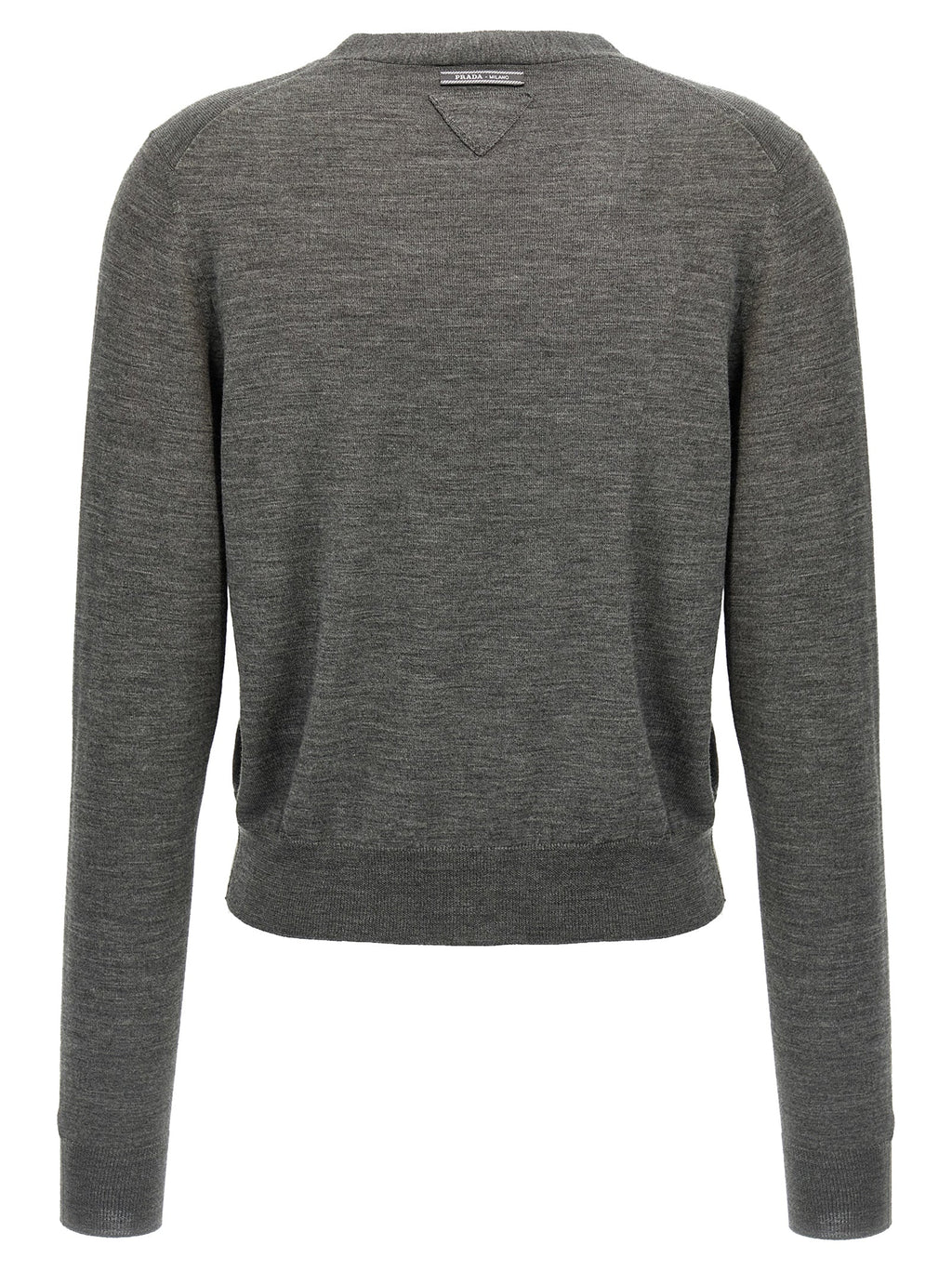 Prada Gray Virgin Wool Cardigan