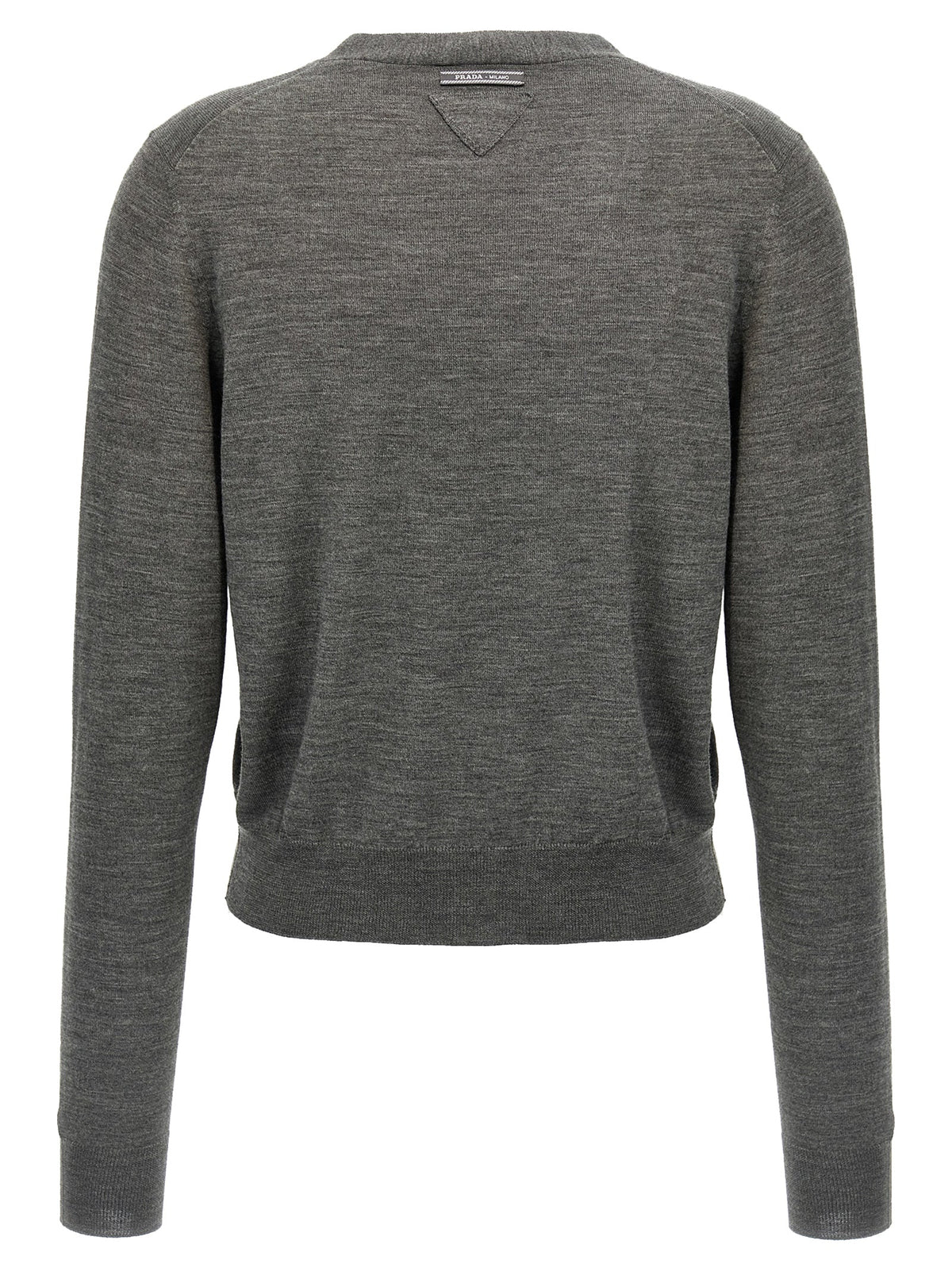 Prada Gray Virgin Wool Cardigan