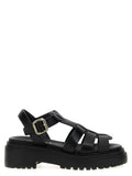 Prada Black Calfskin Flat Sandals