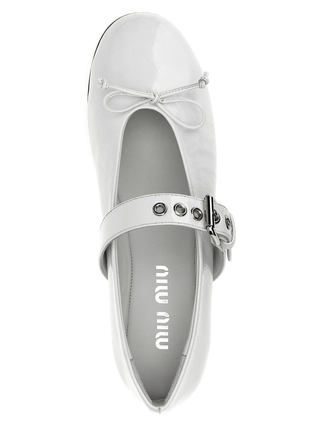 Miu Miu White Calfskin Ballet Flats