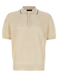 Prada White Silk Polo Shirt