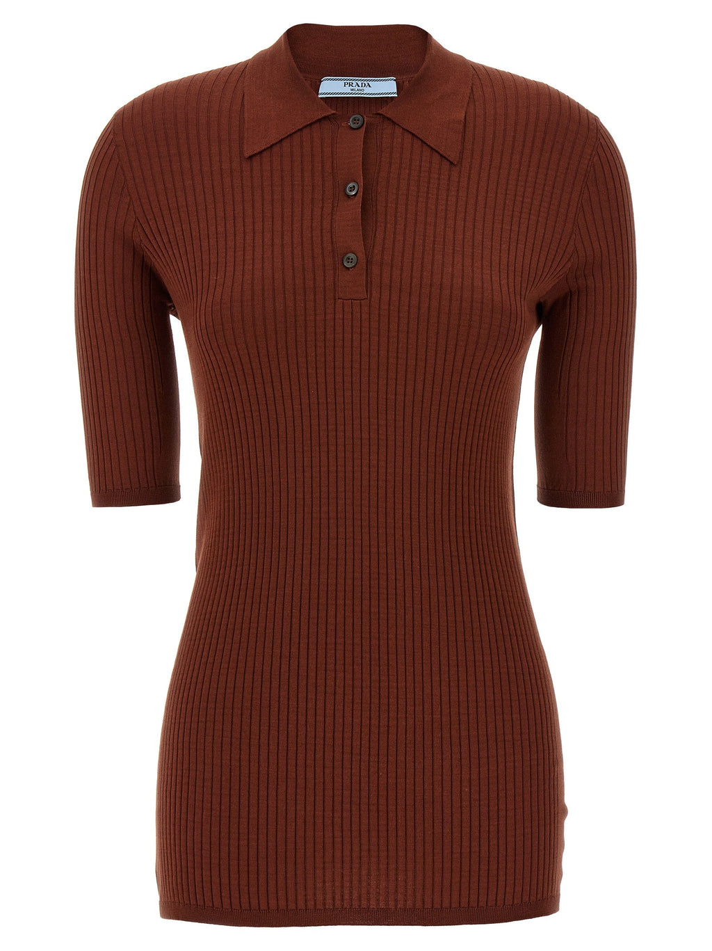 Prada Brown Cotton Polo Shirt