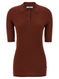 Prada Brown Cotton Polo Shirt
