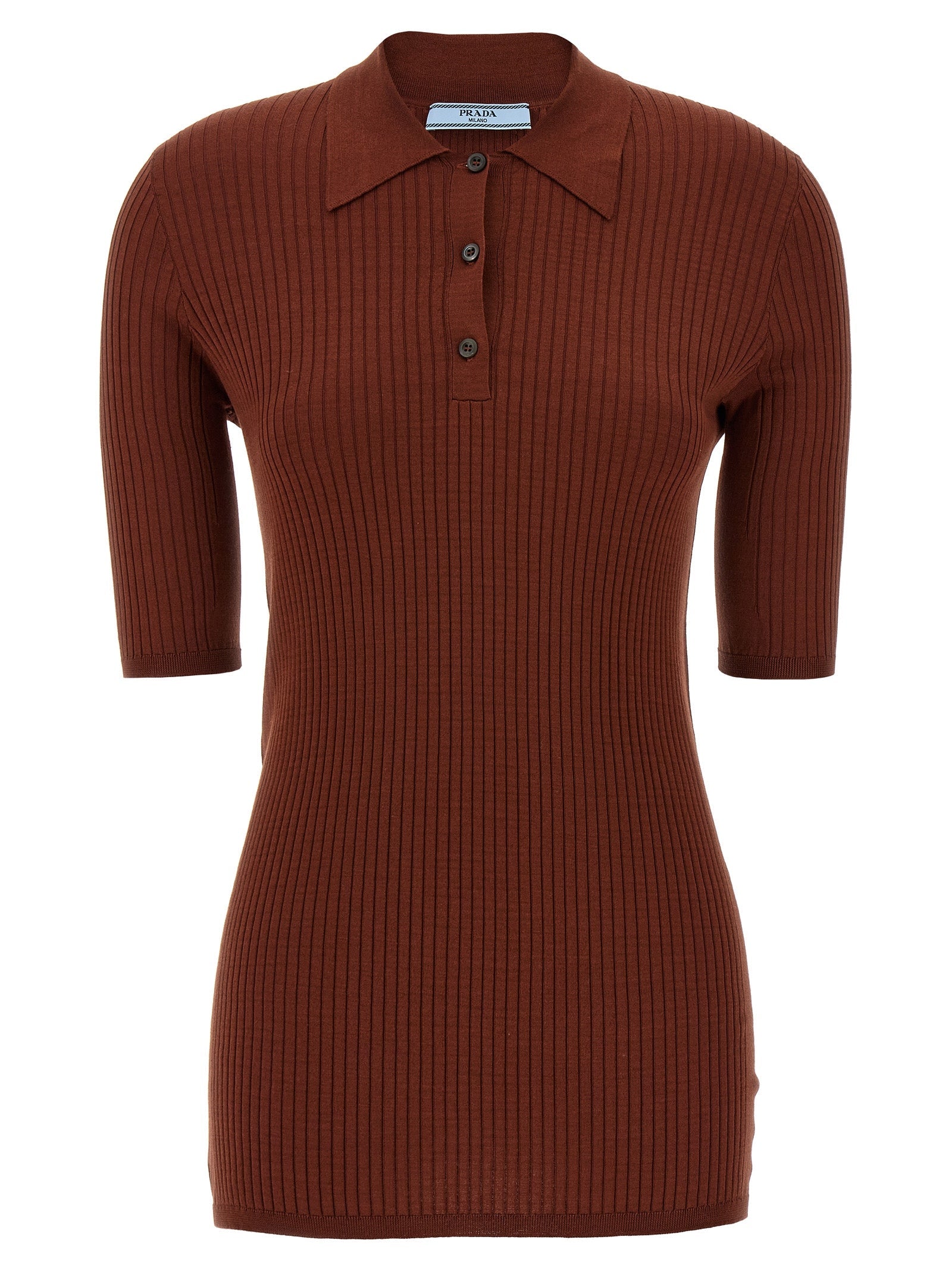Prada Brown Cotton Polo Shirt